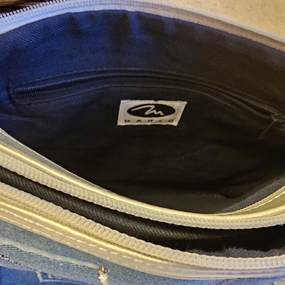 New Marlo Blue Denim Embroidered Purse w/Silver Strap - Picture 5 of 5